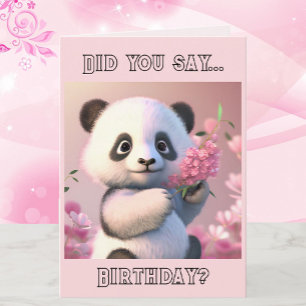 Carte d'anniversaire personnalisée Panda and Cherr