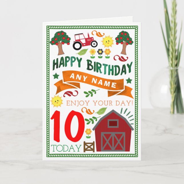 Carte d'anniversaire personnalisée par ferme de (Devant)