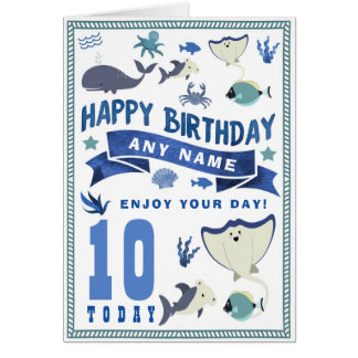 Carte d'anniversaire personnalisée par poisson de