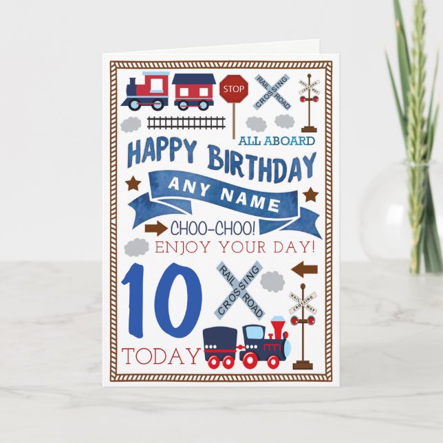 Carte d'anniversaire personnalisée par train (Devant)