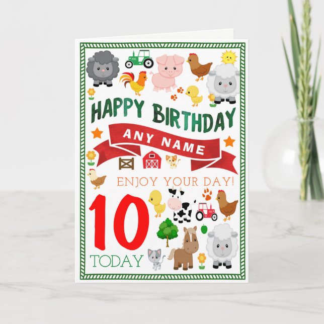 Carte d'anniversaire personnalisée pour animaux de (Devant)
