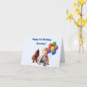 Carte d'anniversaire personnalisée pour bébé garço