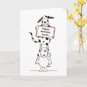 Carte d'anniversaire personnalisée pour chien acro