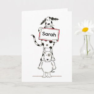 Carte d'anniversaire personnalisée pour chien acro