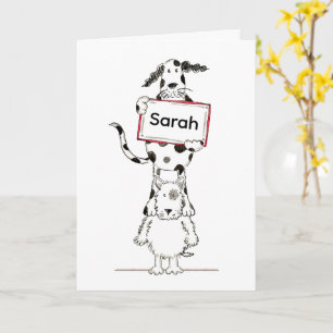 Carte d'anniversaire personnalisée pour chien acro