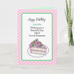 Carte d'anniversaire personnalisée pour elle