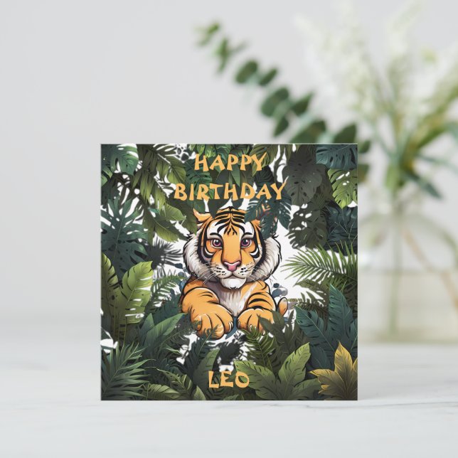 Carte d'anniversaire personnalisée pour enfants (Debout devant)