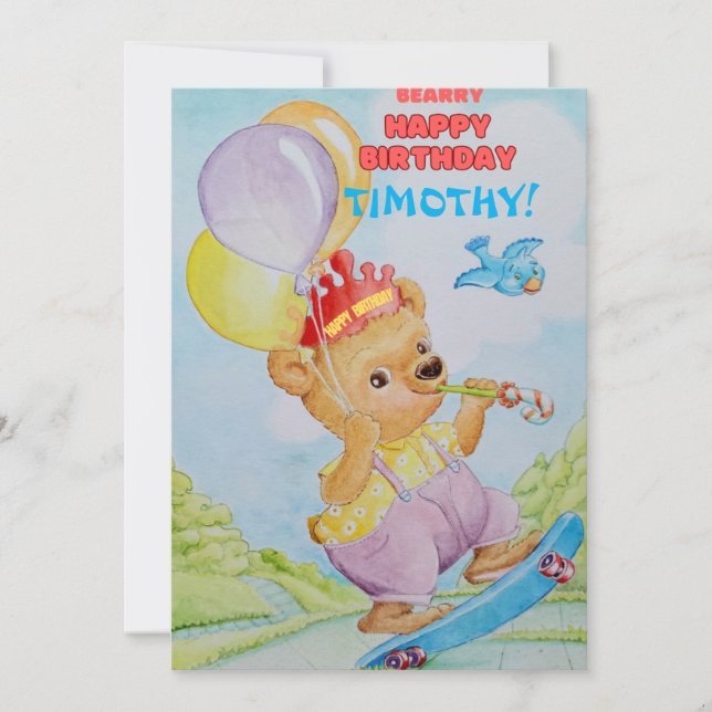 Carte d'anniversaire personnalisée pour enfants  (Devant)