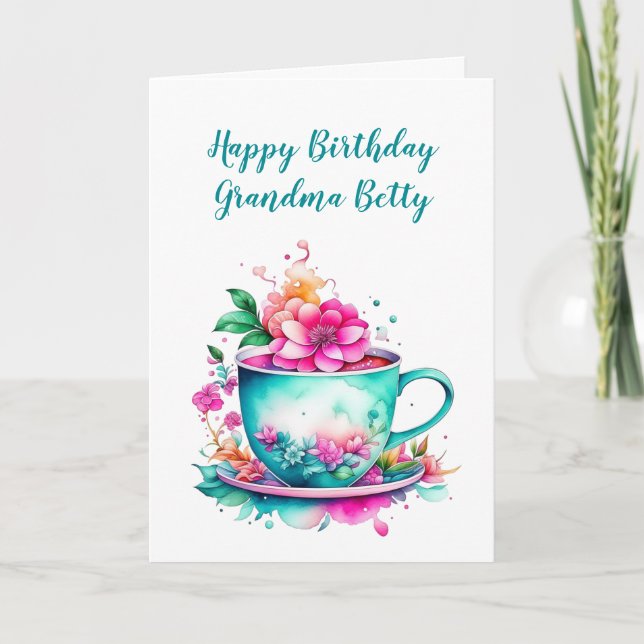 Carte d'anniversaire personnalisée pour grand-mère (Devant)