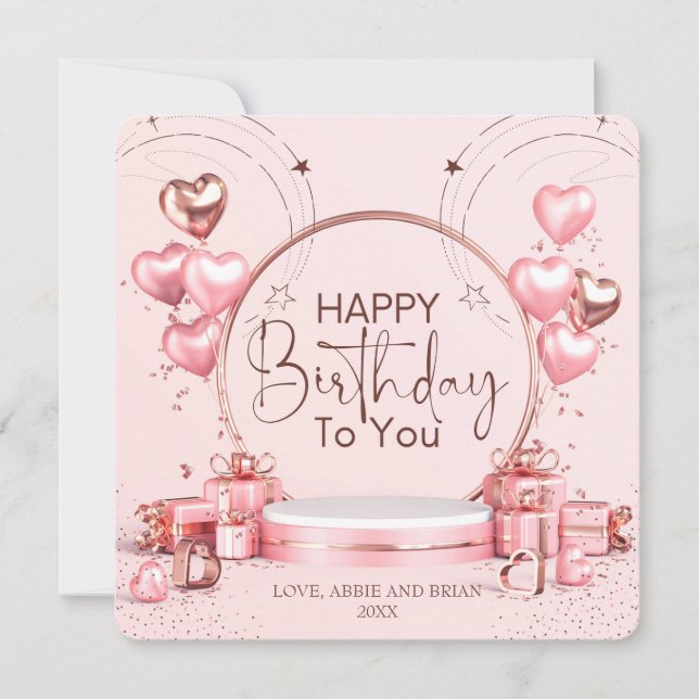 Carte d'anniversaire personnalisée pour la fête ro (Devant)