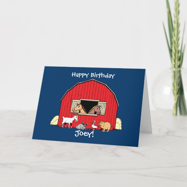 Carte d'anniversaire personnalisée pour les animau (Devant)