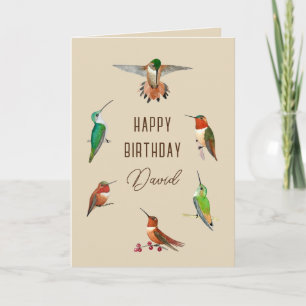 Carte d'anniversaire personnalisée pour les colibr