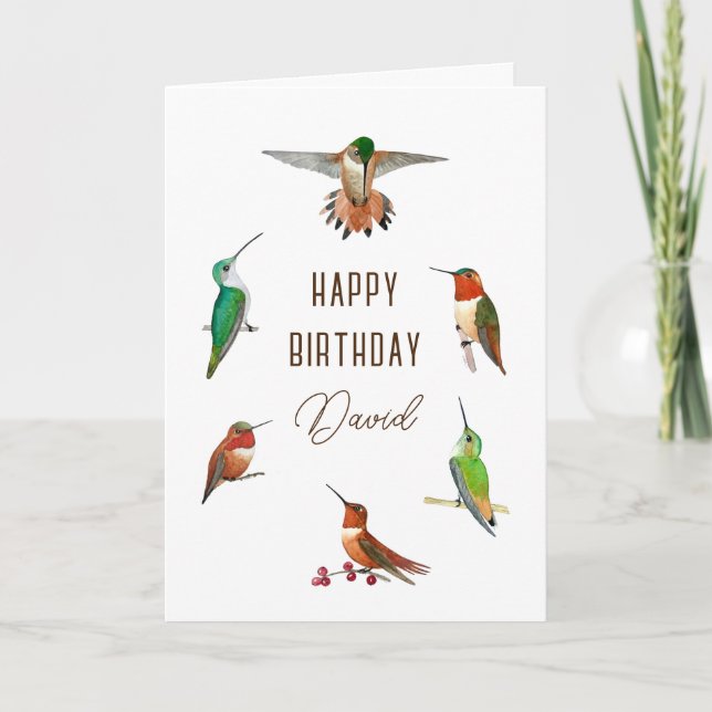 Carte d'anniversaire personnalisée pour les colibr (Devant)