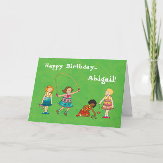 Carte d'anniversaire personnalisée pour les filles