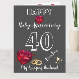 Carte d'anniversaire personnalisée pour mari à 40 