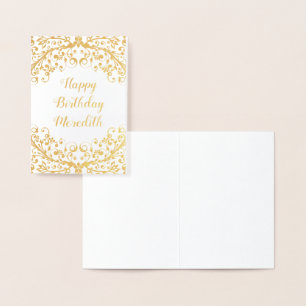 Carte d'anniversaire personnalisée Real Gold Foil 