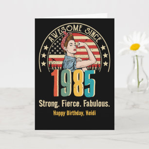 Carte d'anniversaire personnalisée Retro Rosie Riv