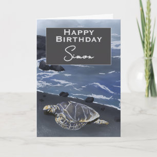 Carte d'anniversaire personnalisée Tortue de mer h