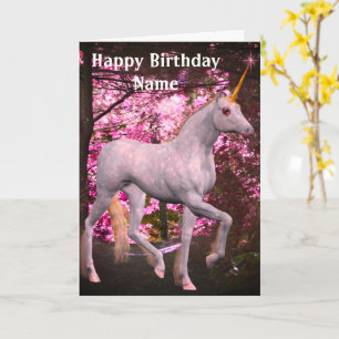 Carte d'anniversaire personnalisée Unicorn On Fore