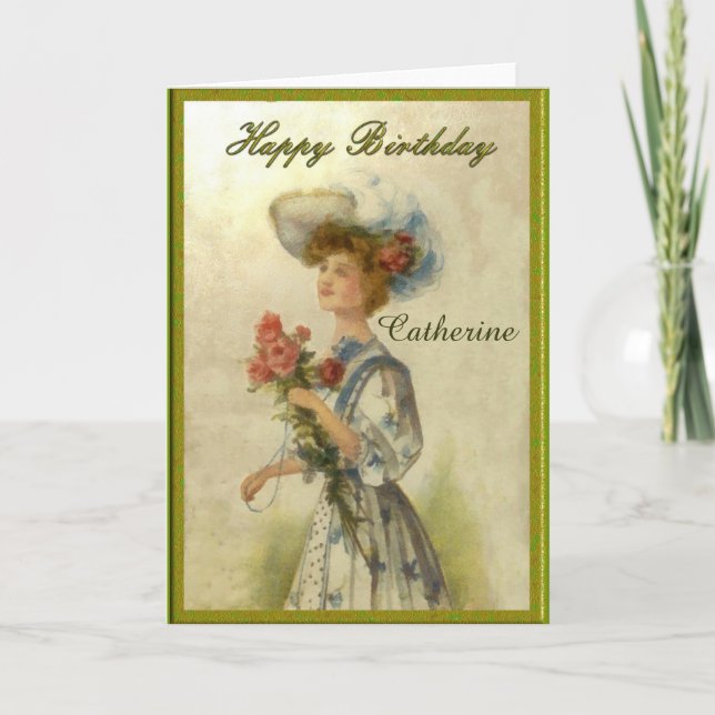Carte d'anniversaire personnelle de la dame édouar (Devant)