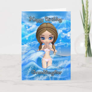 carte d'anniversaire petite-fille - nage fille