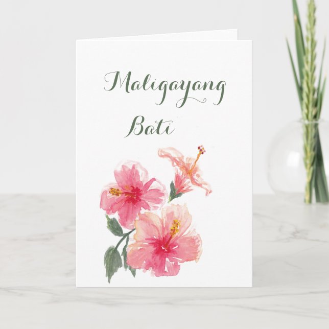Carte d'anniversaire - Philippine Gumamela Hibiscu (Devant)