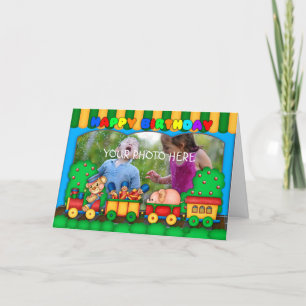 carte d'anniversaire photo colorée amusante avec u