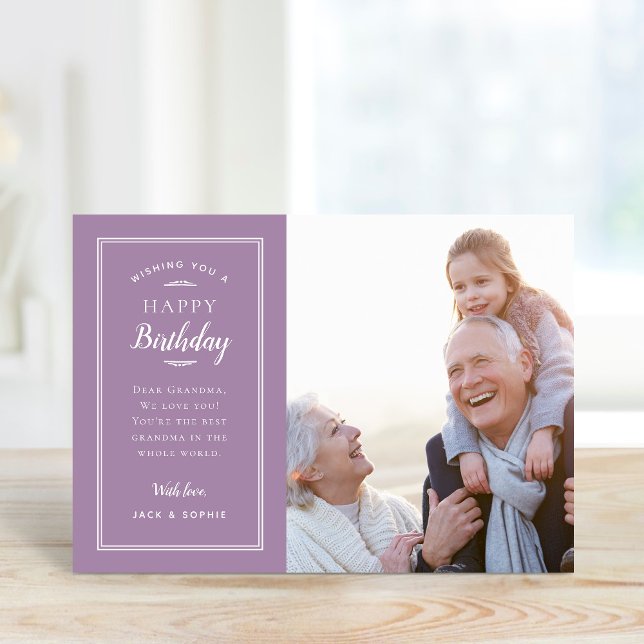 Carte d'anniversaire photo moderne pour grand-mère (Créateur téléchargé)