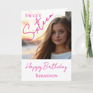 Carte d'anniversaire photo pour un Sweet Sixteen