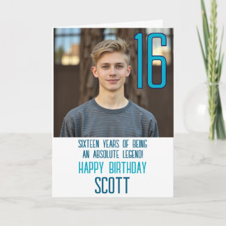 Carte d'anniversaire photo seize ans