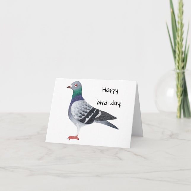 Carte d'anniversaire Pigeon (Devant)