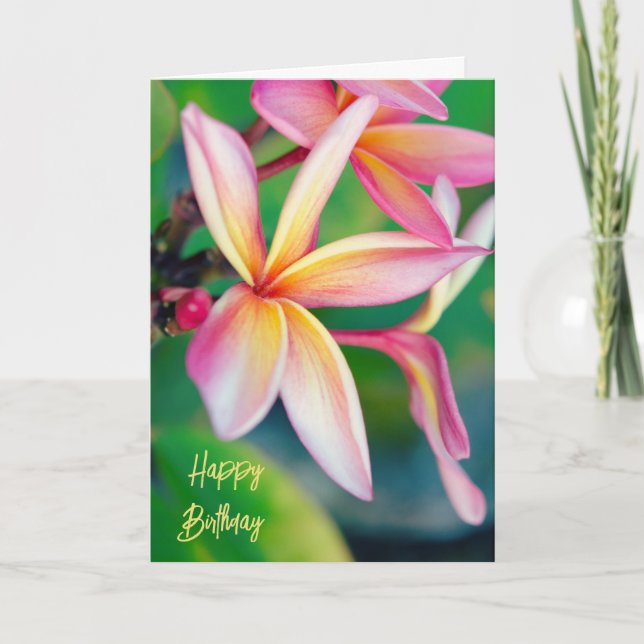 Carte d'anniversaire Pink Plumeria (Devant)