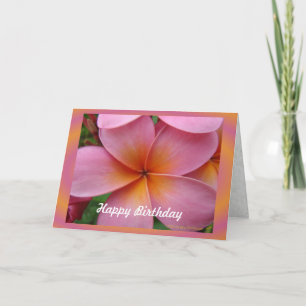 Carte d'anniversaire Pink Plumeria Tropical Flower