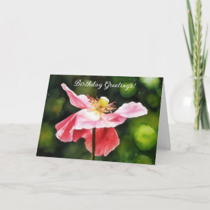Carte d'anniversaire Pink Poppy