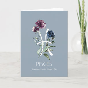 Carte d'anniversaire Pisces Traits