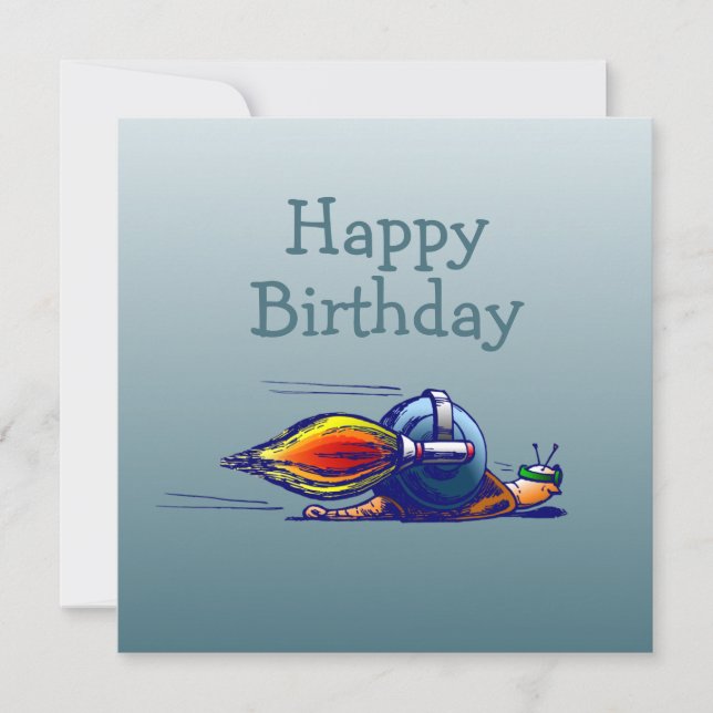 Carte d'anniversaire plate Rocail Snail (Devant)