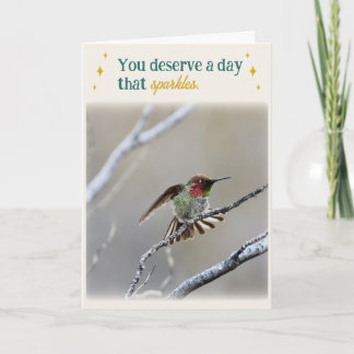 Carte d'anniversaire pliée Colibri