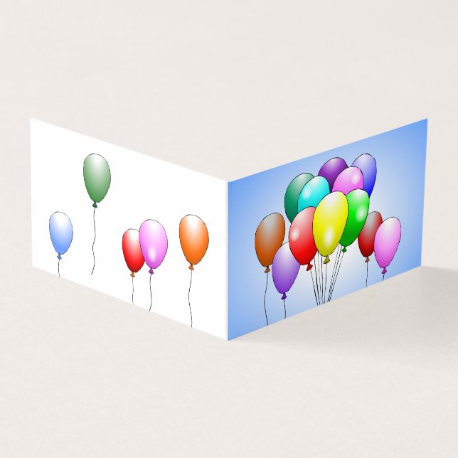Carte d'anniversaire pliée de ballons (Outside)