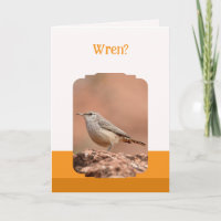 Carte d'anniversaire pliée Rock Wren