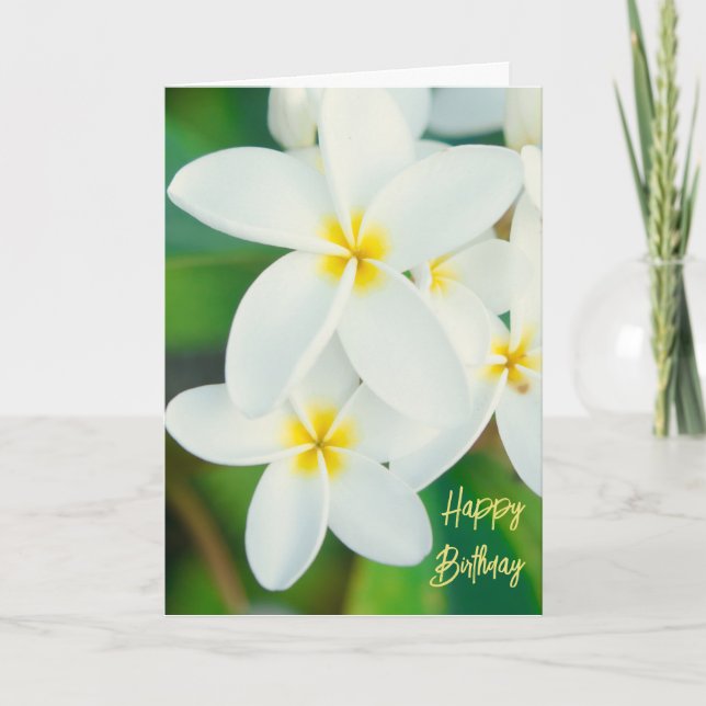 Carte d'anniversaire Plumeria (Devant)