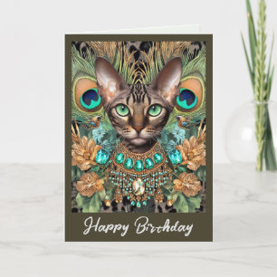 Carte d'anniversaire   Plumes de paon de tigre du 