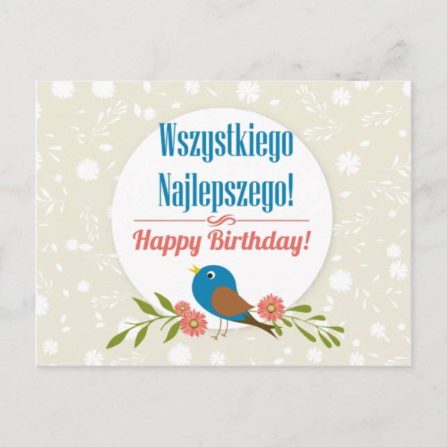 Carte d'anniversaire polonaise (Devant)