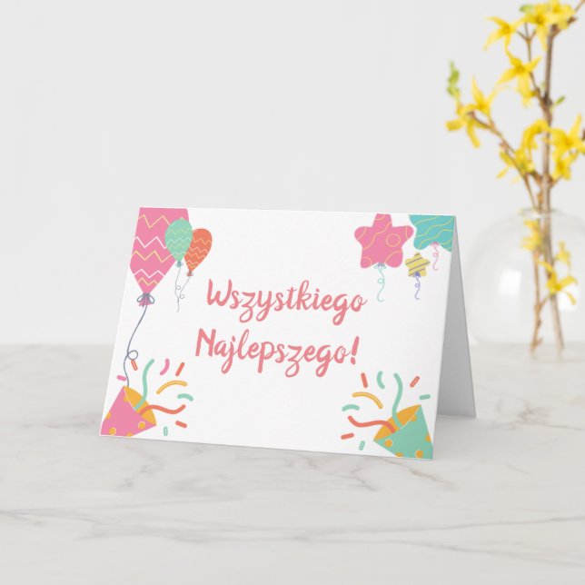 Carte d'anniversaire polonaise (Fleur jaune)
