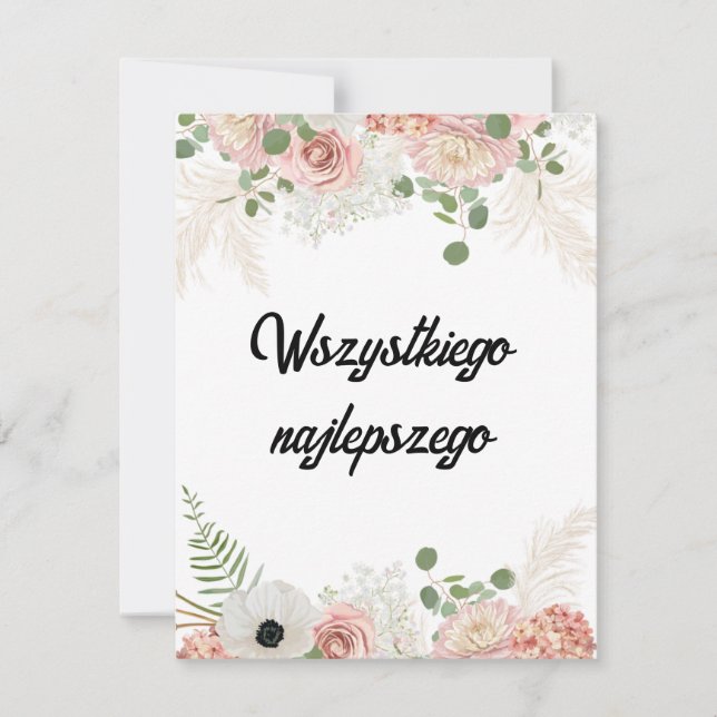 Carte d'anniversaire polonaise personnalisée (Devant)