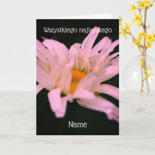 Carte d'anniversaire polonaise Sto Lat White Daisy
