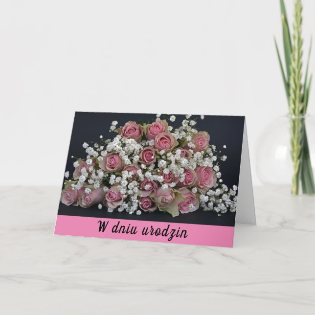 Carte d'anniversaire polonaise urodziny (Devant)