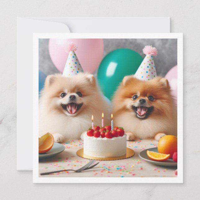Carte d'anniversaire Poméranie, Poméranie, Poméran (Devant)