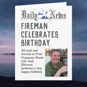 Carte d'anniversaire pompier pour personnaliser