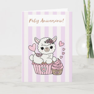Carte d'anniversaire portugaise pour fille avec un