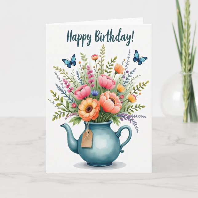 Carte d'anniversaire Pot vibrant (Devant)